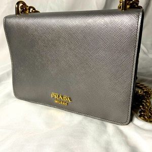 Saffiano Soft Cromo Leather Bag (PRADA)